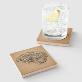 ヴィンテージ脳図アンティーク医学解剖学術 ストーンコースター (横)