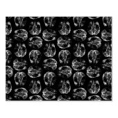 ヴィンテージ脳図プリントパターン脳ブラック ラバースタンプ (インプリント)