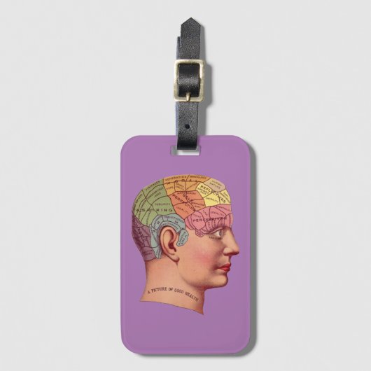 ヴィンテージ脳学頭脳図 ラゲッジタグ (正面縦)