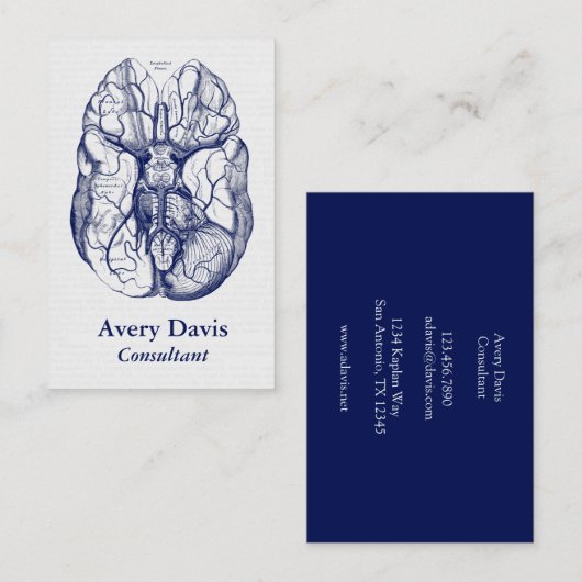 ヴィンテージ脳底の解剖神経 名刺 (正面/裏面)