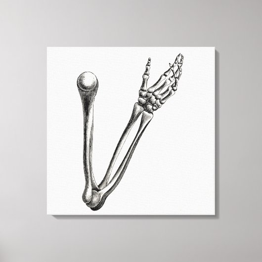 ヴィンテージ腕のボーンパーソナライズされたレトロボーン キャンバスプリント (正面)
