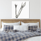 ヴィンテージ腕のボーンパーソナライズされたレトロボーン キャンバスプリント (インサイチュ (寝室))