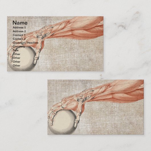 ヴィンテージ腕の筋肉 名刺 (正面/裏面)
