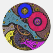 ヴィンテージ腕時計の動きおよびギア ラウンドシール (正面)