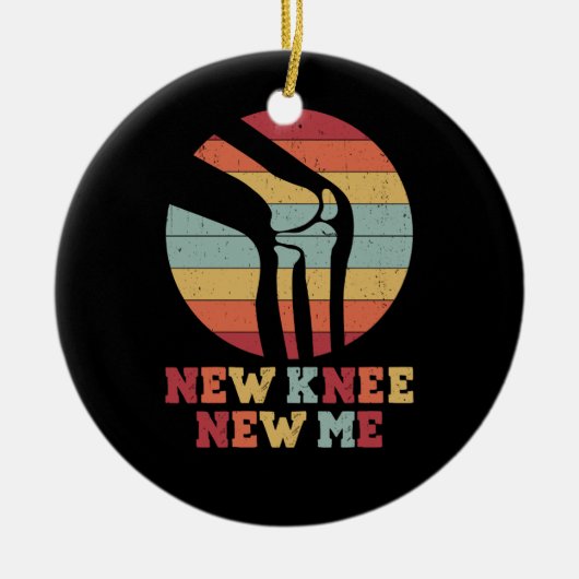 ヴィンテージ膝置換手術回復新膝 セラミックオーナメント (正面)