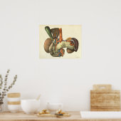 ヴィンテージ臓器系解剖学プリント ポスター (キッチン)