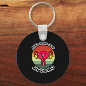 ヴィンテージ自分の子宮フェミニストおもしろいギフトに注意 キーホルダー (正面)