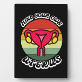 ヴィンテージ自分の子宮フェミニストおもしろいギフトに注意 フォトプラーク (正面)