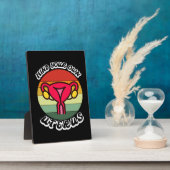 ヴィンテージ自分の子宮フェミニストおもしろいギフトに注意 フォトプラーク (側面)