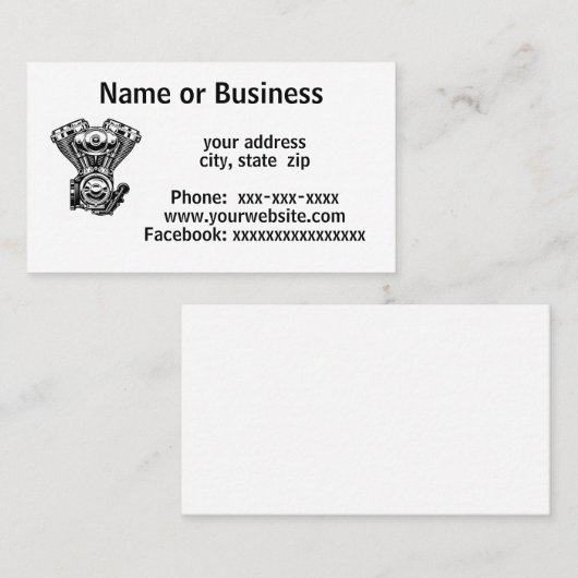 ヴィンテージ自動二輪車エンジン 名刺 (正面/裏面)