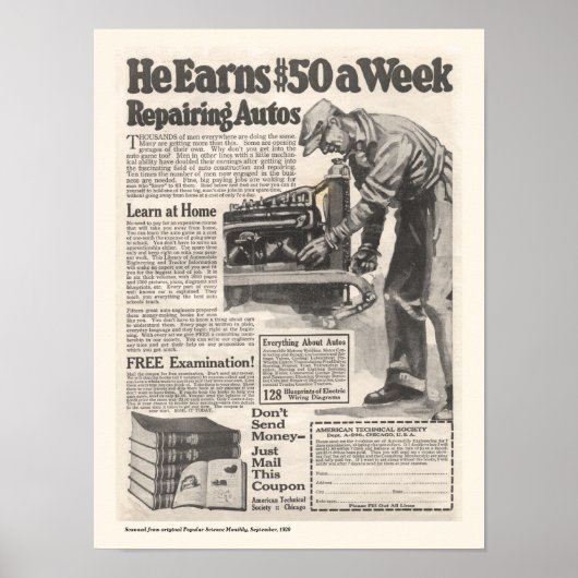 ヴィンテージ自動修復の広告ポスター ポスター (正面)