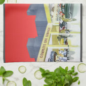 ヴィンテージ自動整備士完全車サービスガレージ キッチンタオル (折り畳み)