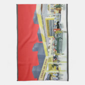 ヴィンテージ自動整備士完全車サービスガレージ キッチンタオル (縦)