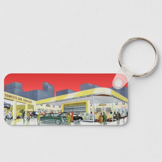 ヴィンテージ自動整備士完全車サービスガレージ キーホルダー (正面)
