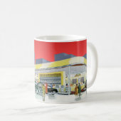 ヴィンテージ自動整備士完全車サービスガレージ コーヒーマグカップ (正面右)