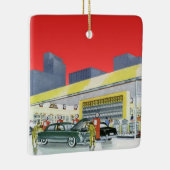 ヴィンテージ自動整備士完全車サービスガレージ セラミックオーナメント (右)