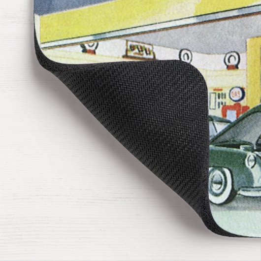 ヴィンテージ自動整備士完全車サービスガレージ マウスパッド (コーナー)