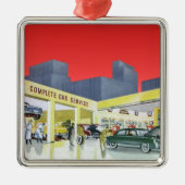 ヴィンテージ自動整備士完全車サービスガレージ メタルオーナメント (正面)