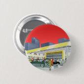 ヴィンテージ自動整備士完全車サービスガレージ 缶バッジ (正面&裏面)