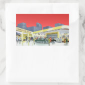 ヴィンテージ自動整備士完全車サービスガレージ 長方形シール (バッグ)