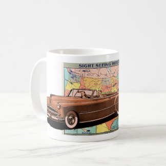 ヴィンテージ自動統一された州マップテーマ コーヒーマグカップ