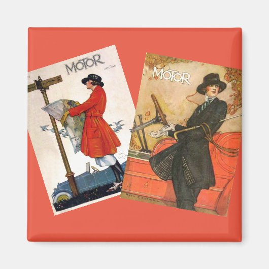 ヴィンテージ自動車マガジンの表紙 マグネット (正面)