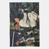 ヴィンテージ自動車修理サービス事業自動整備士 キッチンタオル (縦)