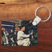 ヴィンテージ自動車修理サービス事業自動整備士 キーホルダー (正面)