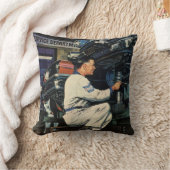 ヴィンテージ自動車修理サービス事業自動整備士 クッション (ブランケット)