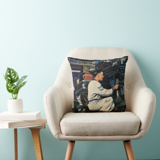 ヴィンテージ自動車修理サービス事業自動整備士 クッション (椅子)