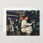 ヴィンテージ自動車修理サービス事業自動整備士 ポストカード (正面/裏面)