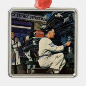 ヴィンテージ自動車修理サービス事業自動整備士 メタルオーナメント (正面)