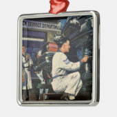 ヴィンテージ自動車修理サービス事業自動整備士 メタルオーナメント (左)