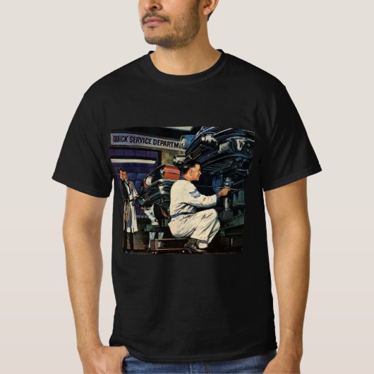 ヴィンテージ自動車修理サービス事業自動整備士 Tシャツ (正面)