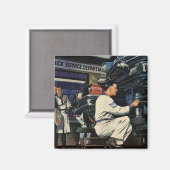 ヴィンテージ自動車修理整備士 マグネット (正面/裏面)