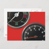 ヴィンテージ自動車楽器/クラシック自動車ゲージ ポストカード (正面/裏面)