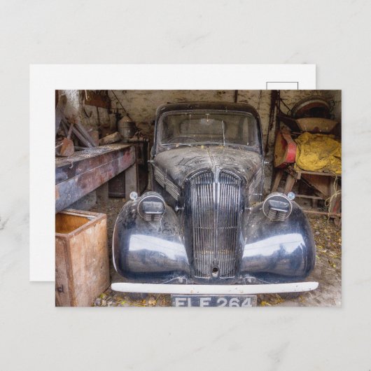 ヴィンテージ自動車車庫 ポストカード (正面/裏面)