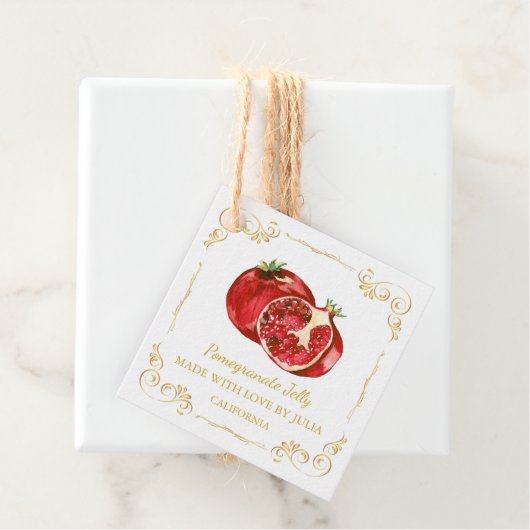 ヴィンテージ自家製のザクロ質ゼリースクエアつるラベル フェイバータグ (インサイチュ)