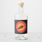 ヴィンテージ自家製の燃え上がるホットソーレーベルテンプレート リキュールボトルラベル (正面)