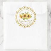 ヴィンテージ自家製ひまわり油ラベルlホワイト ラウンドシール (バッグ)