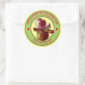 ヴィンテージ自家製アップルソースラベルテンプレート ラウンドシール (バッグ)