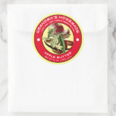 ヴィンテージ自家製アップルバターラベルテンプレート ラウンドシール (バッグ)