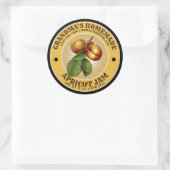 ヴィンテージ自家製アプリコットジャムラベルテンプレート ラウンドシール (バッグ)