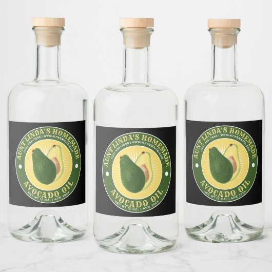 ヴィンテージ自家製アボカド油酒ボトルラベル リキュールボトルラベル (ボトル)