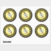 ヴィンテージ自家製イエローマスタードテンプレート ラウンドシール (シート)