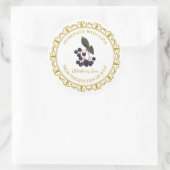 ヴィンテージ自家製エルダーベリージャムラベルlホワイト ラウンドシール (バッグ)