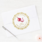 ヴィンテージ自家製オニオン漬けラベルl白 ラウンドシール (封筒)