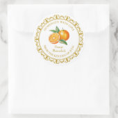 ヴィンテージ自家製オレンジマーマレーラベルlホワイト ラウンドシール (バッグ)