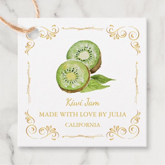 ヴィンテージ自家製キウィジャムスクエアつるラベル フェイバータグ (正面)