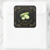 ヴィンテージ自家製キュウリディルピックスクエアラベル スクエアシール (バッグ)